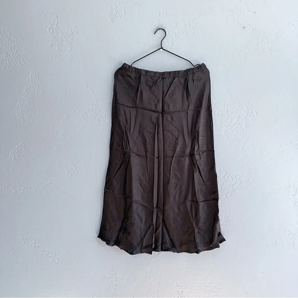 Young Fabulous & Broke Black Satin Slip Skirt Size Medium